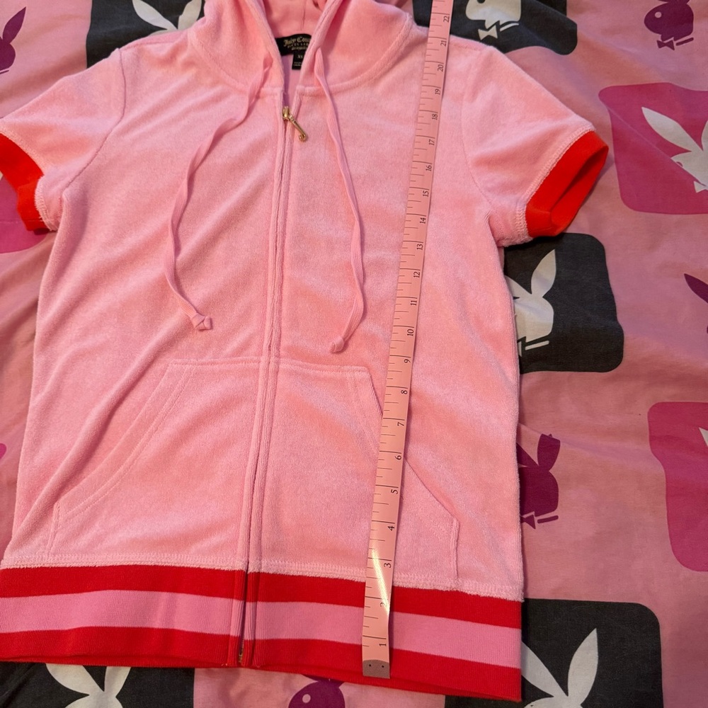 Juicy Couture Pink and Red Hoodie with Varsity JC Logo - Picture 5 of 8
